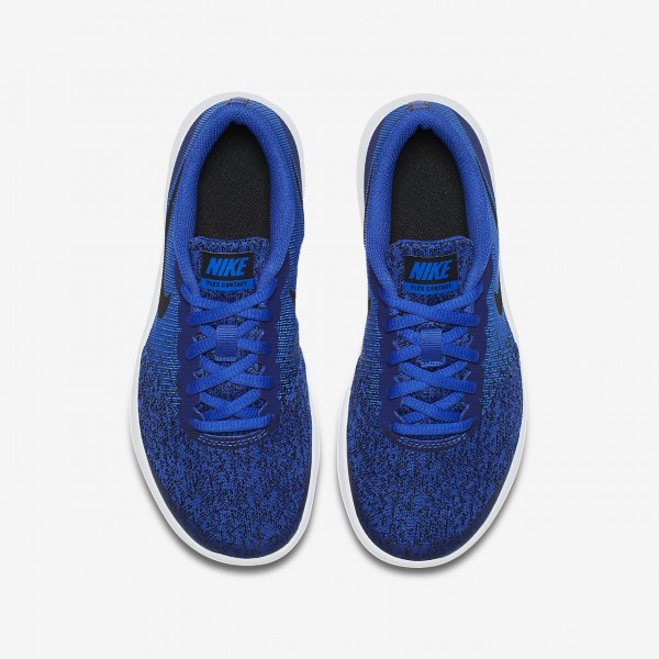 Nike Flex Contact Laufschuhe Jungen Blau Weiß Schwarz 366-78776
