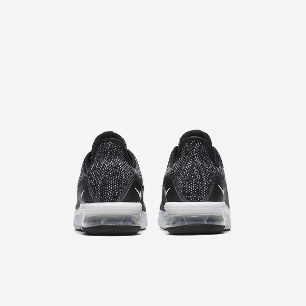Nike Air Max Sequent 3 Laufschuhe Jungen Schwarz Dunkelgrau Weiß Metallic Silber 113-29382