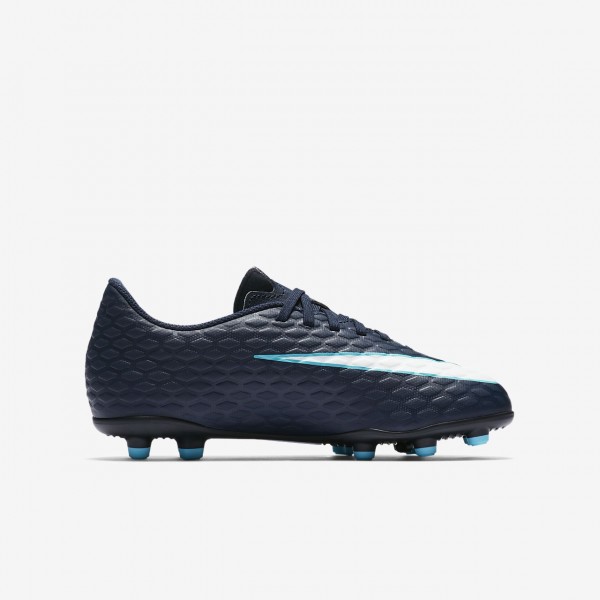 Nike Jr. Hypervenom Phade 3 Fg Fußballschuhe Mädchen Obsidian Blau Weiß 371-86417