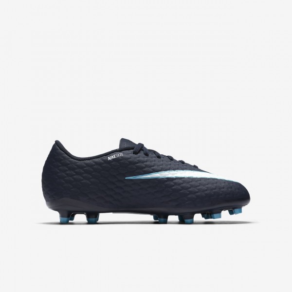 Nike Jr. Hypervenom Phelon 3 Fg Fußballschuhe Mädchen Obsidian Blau Weiß 920-42726