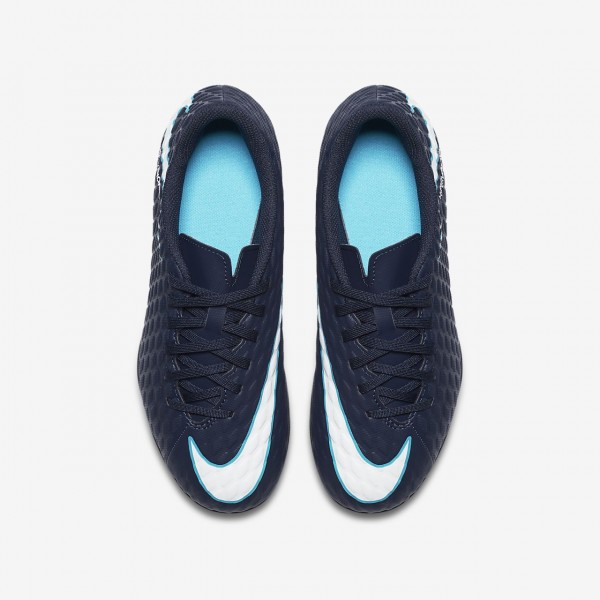 Nike Jr. Hypervenom Phade 3 Fg Fußballschuhe Mädchen Obsidian Blau Weiß 371-86417