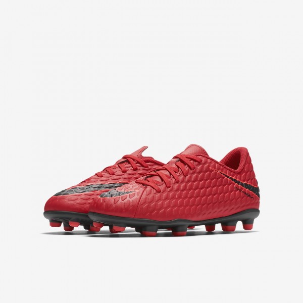 Nike Jr. Hypervenom Phade 3 Fg Fußballschuhe Mädchen Rot Schwarz 605-24867