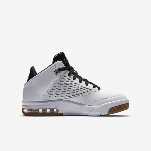Nike Jordan Flight Origin 4 Freizeitschuhe Mädchen Weiß Schwarz Braun Metallic Gold 811-85707