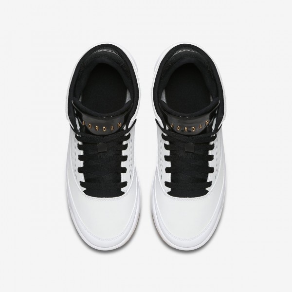 Nike Jordan Flight Origin 4 Freizeitschuhe Mädchen Weiß Schwarz Braun Metallic Gold 811-85707