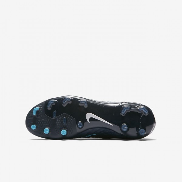 Nike Hypervenom Phantom 3 Df Fg Fußballschuhe Mädchen Obsidian Blau Weiß 725-89549