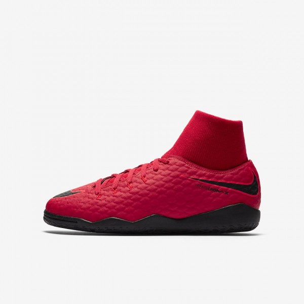 Nike Jr. Hypervenomx Phelon III Dynamic Fit Ic Fußballschuhe Mädchen Rot Schwarz 728-96789