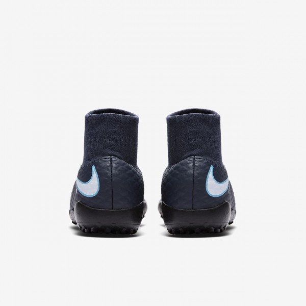 Nike Jr. Hypervenomx Phelon III Dynamic Fit Tf Fußballschuhe Mädchen Obsidian Blau Weiß 335-77917