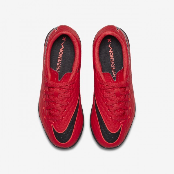 Nike Jr. Hypervenomx Phelon 3 Tf Fußballschuhe Mädchen Rot Schwarz 567-28976