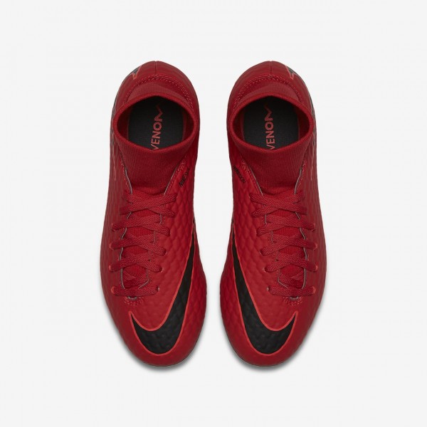 Nike Jr. Hypervenom Phelon III Dynamic Fit Fg Fußballschuhe Mädchen Rot Schwarz 136-70904