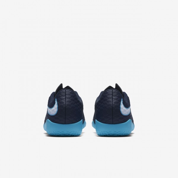 Nike Jr. Hypervenomx Phelon 3 Ic Fußballschuhe Mädchen Obsidian Blau Weiß 637-82002