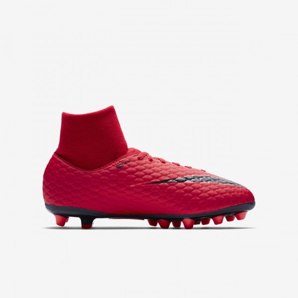 Nike Jr. Hypervenom Phelon III Dynamic Fit Ag-pro Fußballschuhe Mädchen Rot Schwarz 494-65288