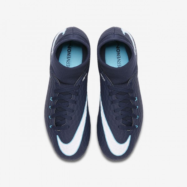 Nike Jr. Hypervenom Phelon III Dynamic Fit Ag-pro Fußballschuhe Mädchen Obsidian Blau Weiß 243-15136