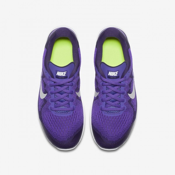 Nike Free Rn 2017 Laufschuhe Mädchen Lila Schwarz Dunkellila Metallic Silber 506-87003