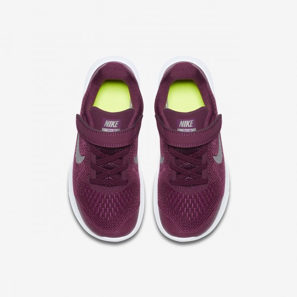 Nike Free Rn 2017 Laufschuhe Mädchen Bordeaux Fuchsie Metallic Silber 299-40742