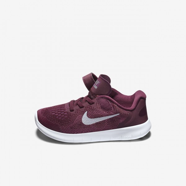 Nike Free Rn 2017 Laufschuhe Mädchen Bordeaux Fuchsie Metallic Silber 299-40742