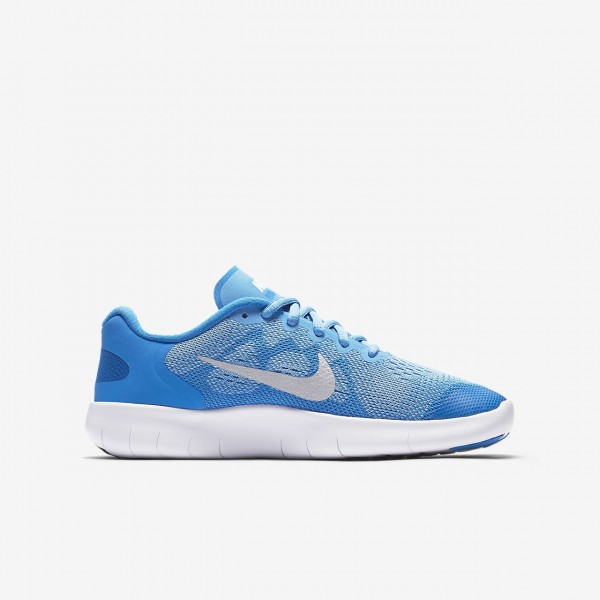 Nike Free Rn 2017 Laufschuhe Mädchen Blau Metallic Silber 695-61627