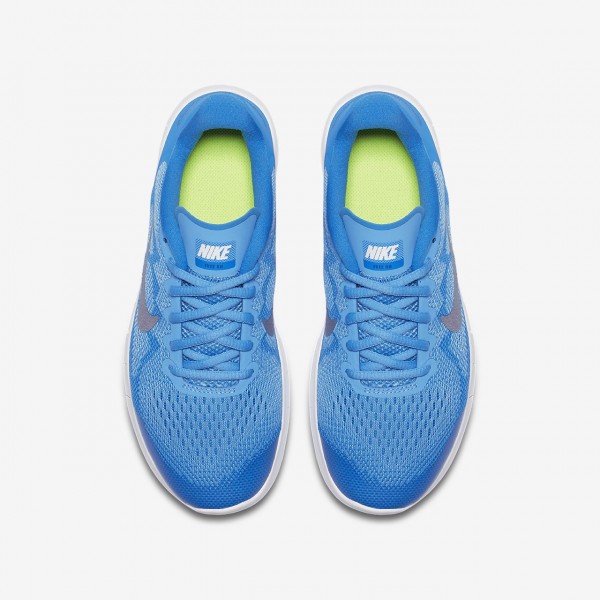 Nike Free Rn 2017 Laufschuhe Mädchen Blau Metallic Silber 695-61627