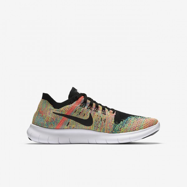 Nike Free Rn Flyknit 2017 Laufschuhe Mädchen Multicolor Blau Rosa Schwarz 897-41627