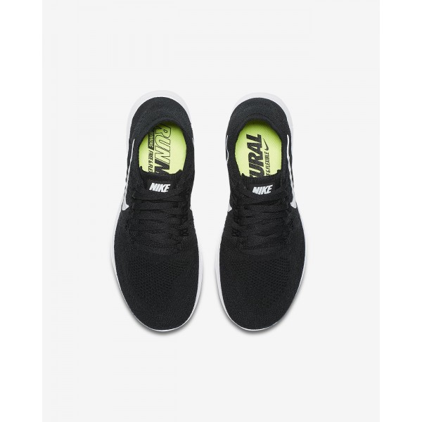 Nike Free Rn Flyknit 2017 Laufschuhe Mädchen Schwarz Dunkelgrau Metallic Silber 181-40911