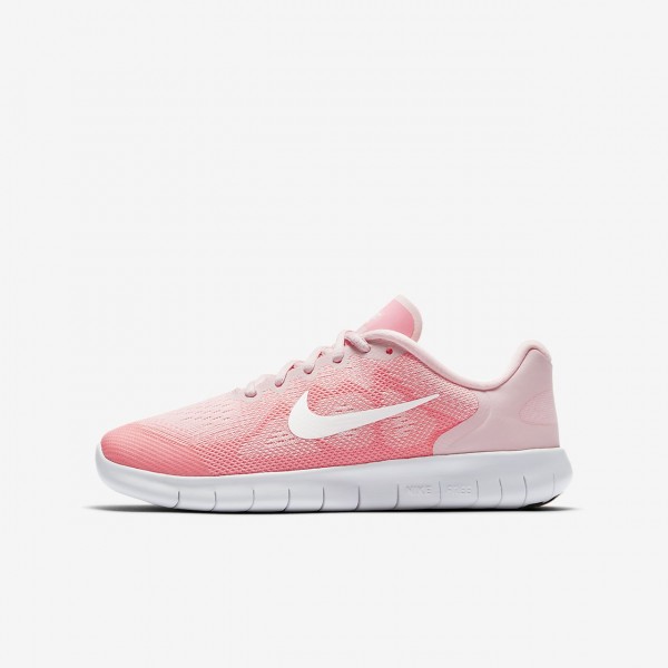 Nike Free Rn 2017 Laufschuhe Mädchen Pink Weiß Metallic Weiß 480-65992