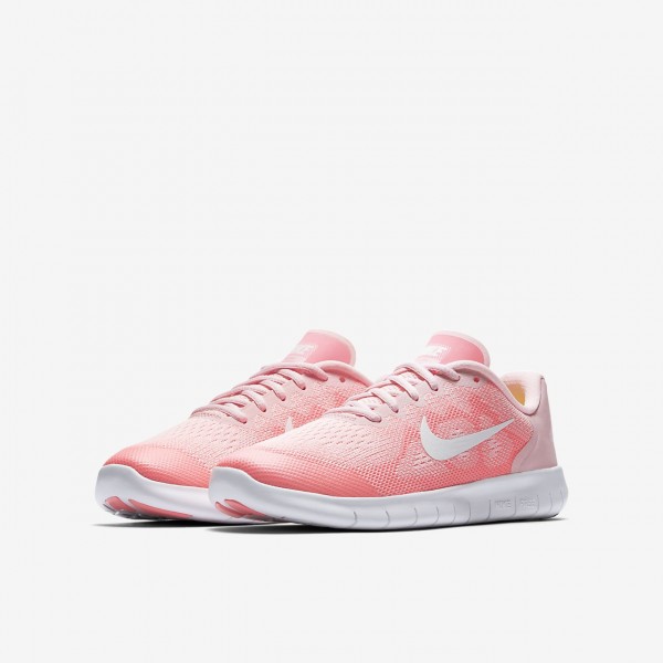 Nike Free Rn 2017 Laufschuhe Mädchen Pink Weiß Metallic Weiß 480-65992