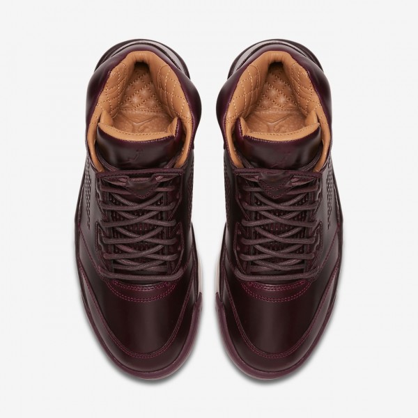 Nike Air Jordan 5 Retro Premium Freizeitschuhe Herren Bordeaux Weiß Gold 156-13877
