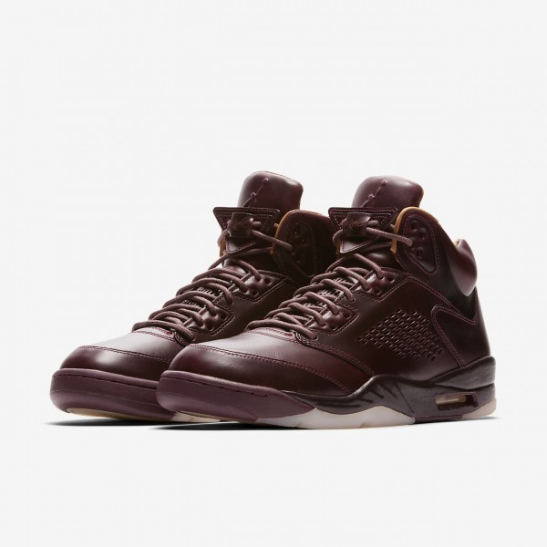 Nike Air Jordan 5 Retro Premium Freizeitschuhe Herren Bordeaux Weiß Gold 156-13877