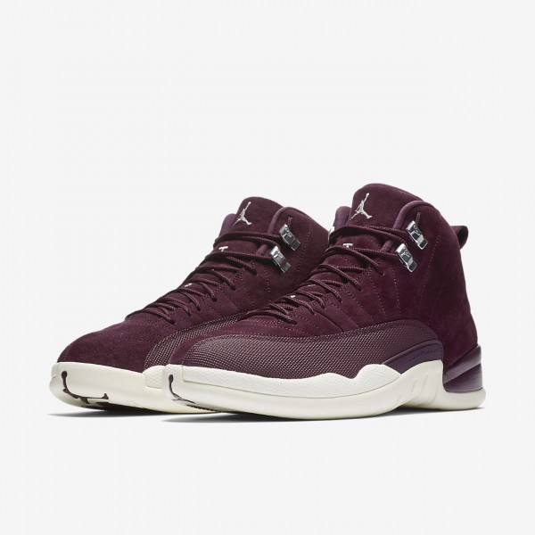 Nike Air Jordan 12 Retro Outdoor Schuhe Herren Bordeaux Metallic Silber Weiß 950-58759
