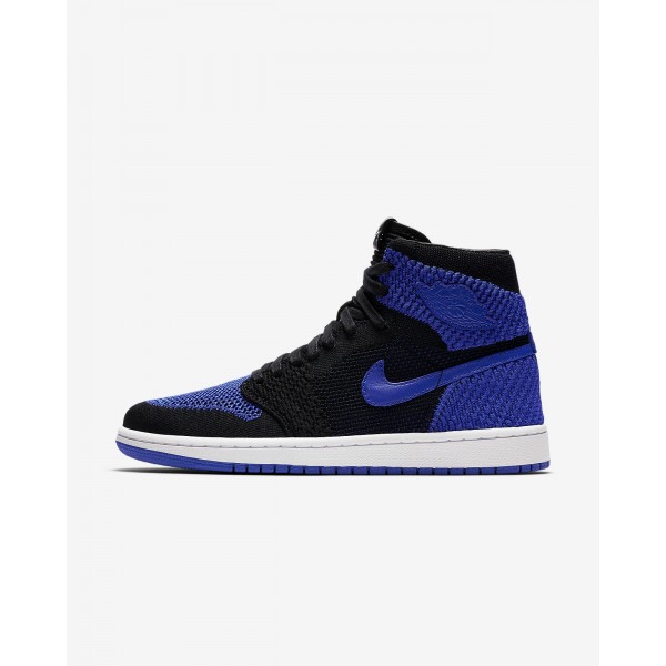 Nike Air Jordan 1 Retro high Flyknit Freizeitschuhe Herren Schwarz Weiß Königsblau 969-55935