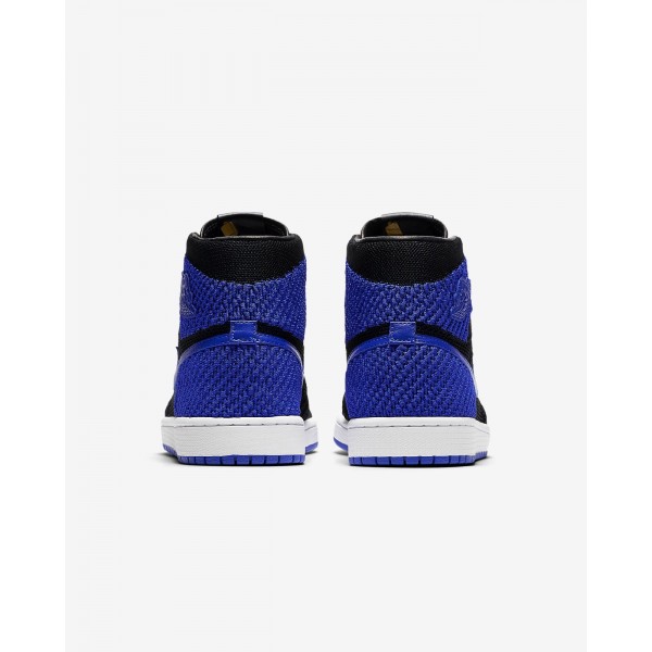 Nike Air Jordan 1 Retro high Flyknit Freizeitschuhe Herren Schwarz Weiß Königsblau 969-55935