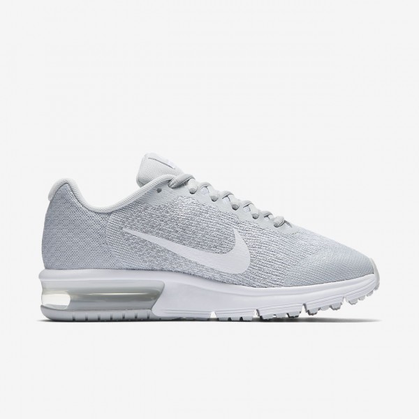 Nike Air Max Sequent 2 Laufschuhe Jungen Platin Grau Metallic Platin Weiß 644-91849