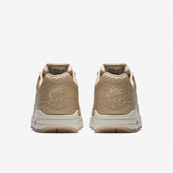 Nike Air Max 1 Premium Freizeitschuhe Damen Hellbraun Weiß 737-65028