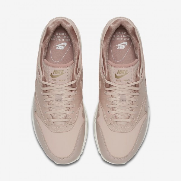Nike Air Max 1 Premium Freizeitschuhe Damen Beige Pink Weiß 557-63179