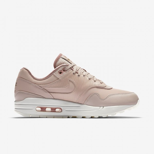 Nike Air Max 1 Premium Freizeitschuhe Damen Beige Pink Weiß 557-63179