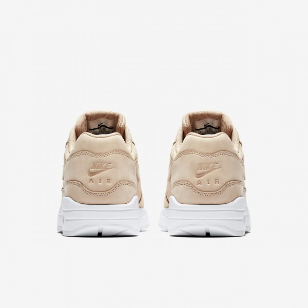 Nike Air Max 1 Premium Freizeitschuhe Damen Beige Weiß 799-13867