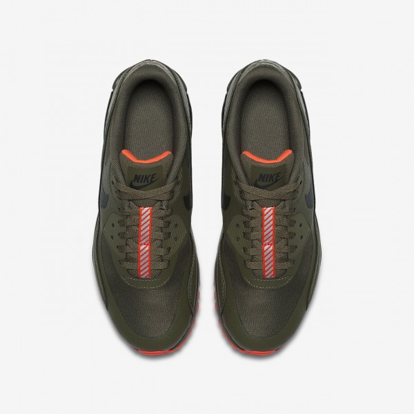 Nike Air Max 90 Ultra 2.0 Le Freizeitschuhe Jungen Olive Rot Orange 456-63736