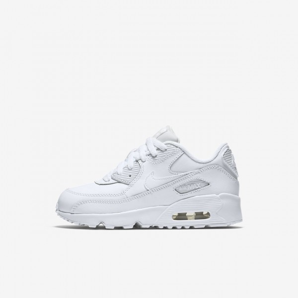Nike Air Max 90 Leder Freizeitschuhe Jungen Weiß 304-87643