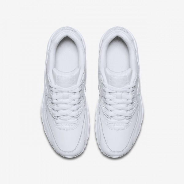 Nike Air Max 90 Leder Freizeitschuhe Jungen Weiß 778-71481