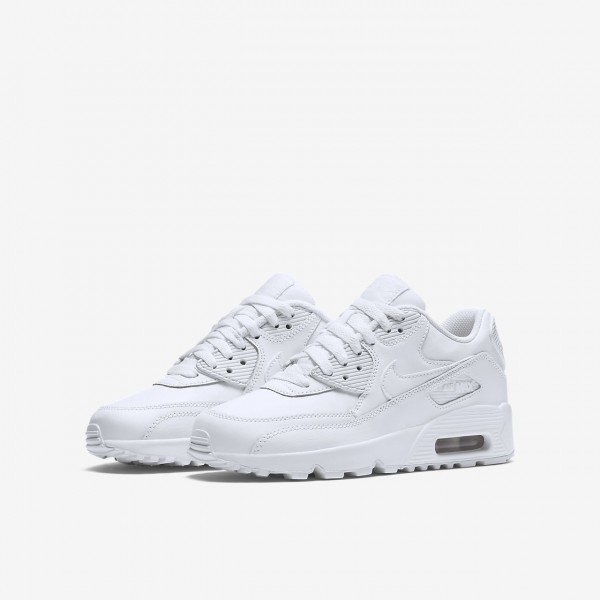 Nike Air Max 90 Leder Freizeitschuhe Jungen Weiß 778-71481