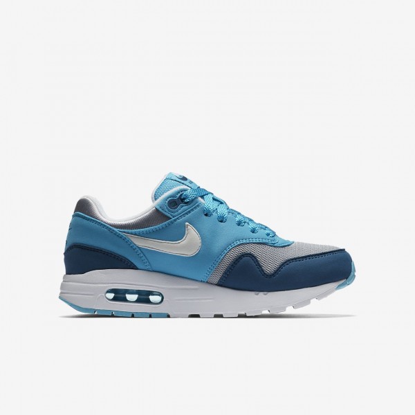 Nike Air Max 1 Freizeitschuhe Jungen Grau Hellblau Weiß 880-55691