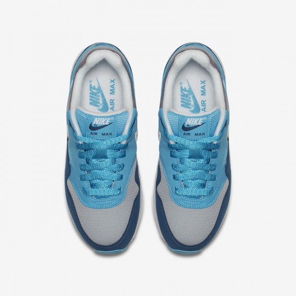 Nike Air Max 1 Freizeitschuhe Jungen Grau Hellblau Weiß 880-55691