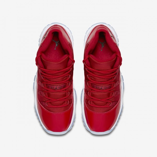 Nike Air Jordan XI Retro Three-quarter Freizeitschuhe Jungen Rot Weiß Schwarz 949-41153