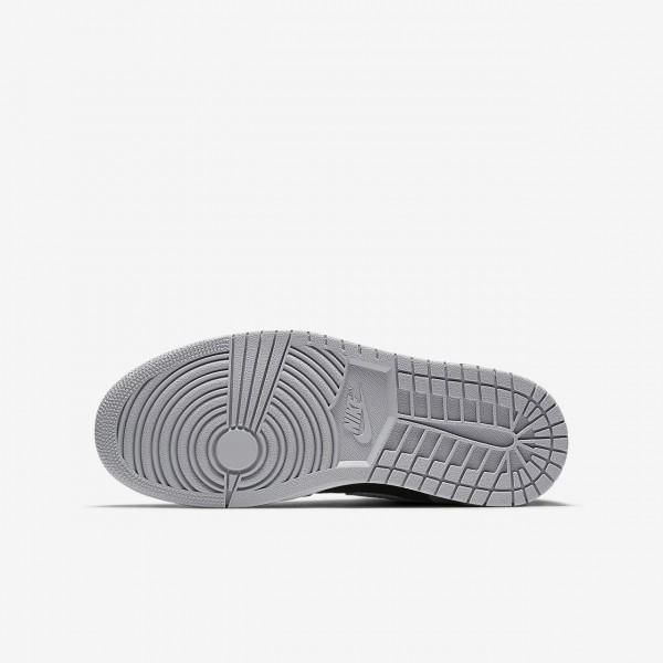 Nike Air Jordan 1 Retro high Flyknit Freizeitschuhe Jungen Schwarz Weiß Grau 498-76794