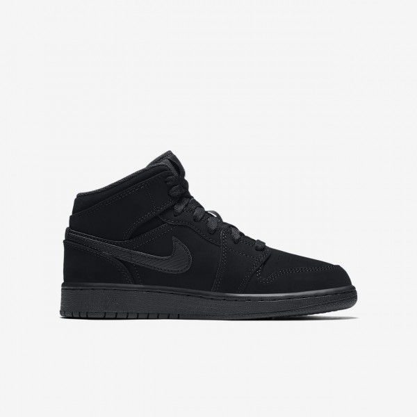 Nike Air Jordan 1 Mid Outdoor Schuhe Jungen Schwarz Weiß 278-13190