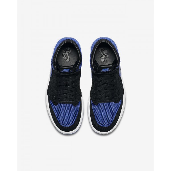 Nike Air Jordan 1 Retro high Flyknit Freizeitschuhe Jungen Schwarz Weiß Königsblau 440-36674