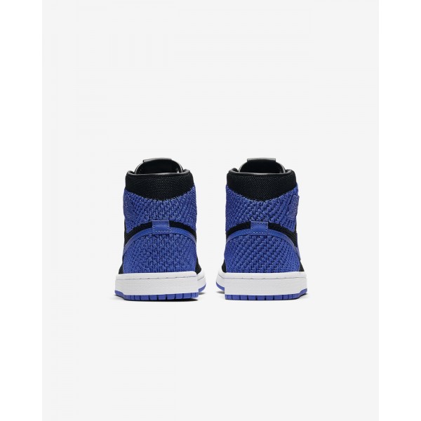 Nike Air Jordan 1 Retro high Flyknit Freizeitschuhe Jungen Schwarz Weiß Königsblau 440-36674
