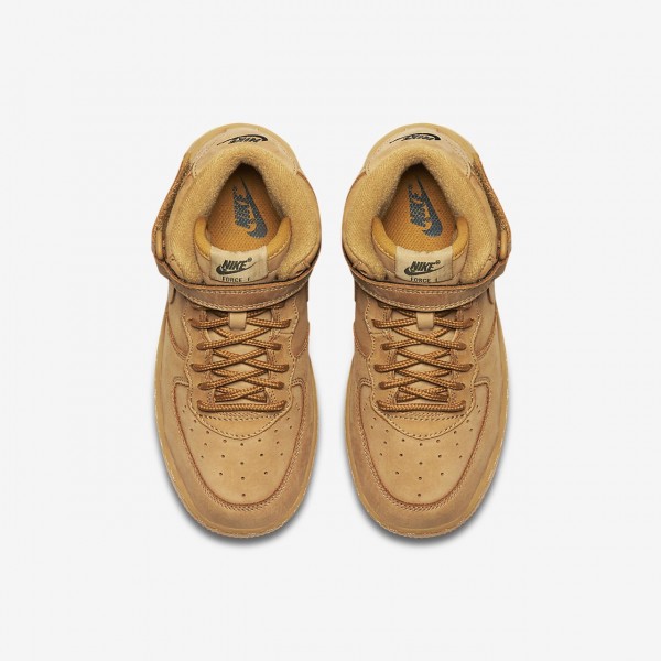 Nike Air Force 1 Mid Wb Freizeitschuhe Jungen Grün Hellbraun 448-11355