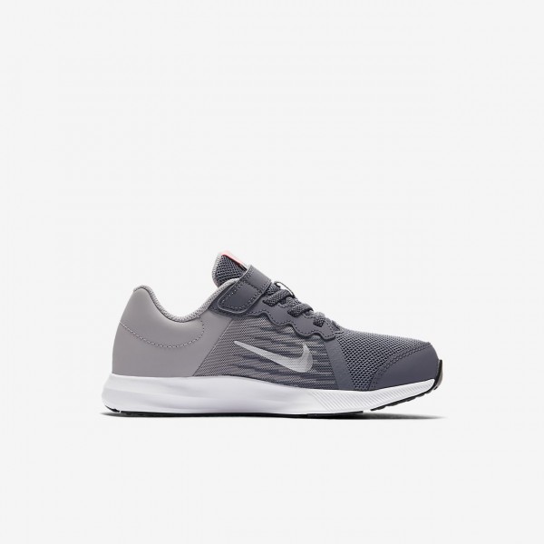 Nike Downshifter 8 Laufschuhe Mädchen Hellgrau Weiß Metallic Silber 187-84359