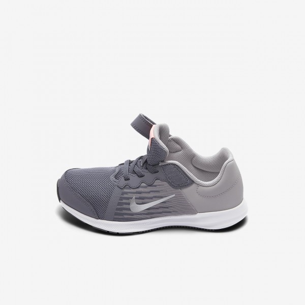 Nike Downshifter 8 Laufschuhe Mädchen Hellgrau Weiß Metallic Silber 187-84359