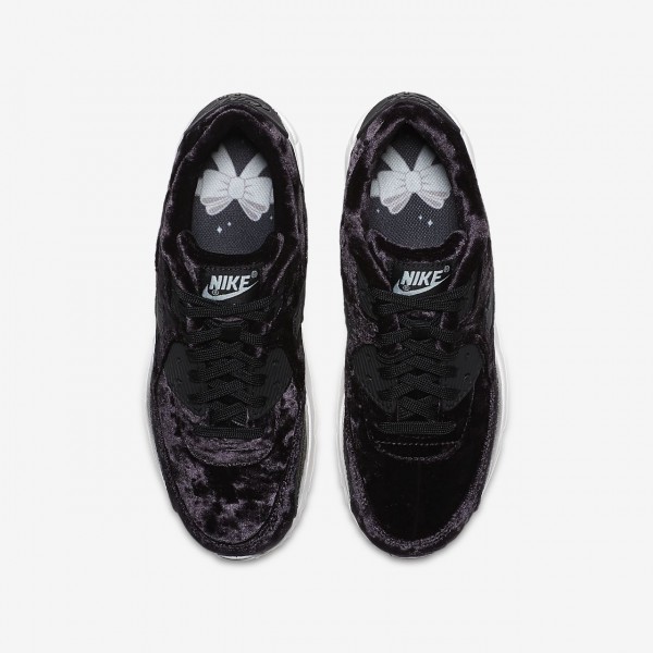 Nike Air Max 90 Pinnacle Qs Freizeitschuhe Mädchen Schwarz Blau Weiß Silber 180-70202